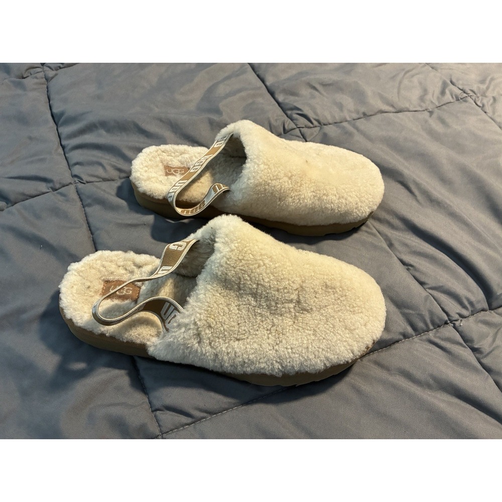 UGG FLUFF YEAH CLOG Slippers Cream Women's 6